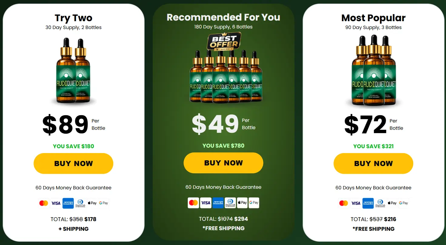 AudiQuiet Pricing Screenshot